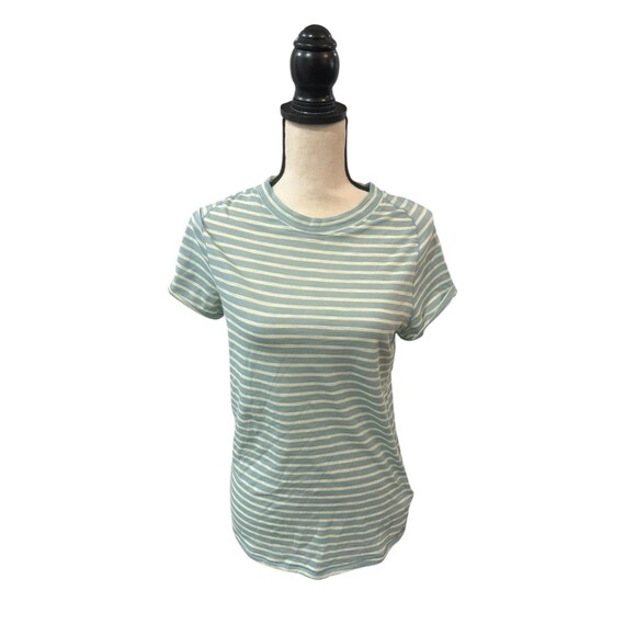 Free People Night Sky Tee Sage Green White Stripe Women’s Large NWT - Picture 2 of 12